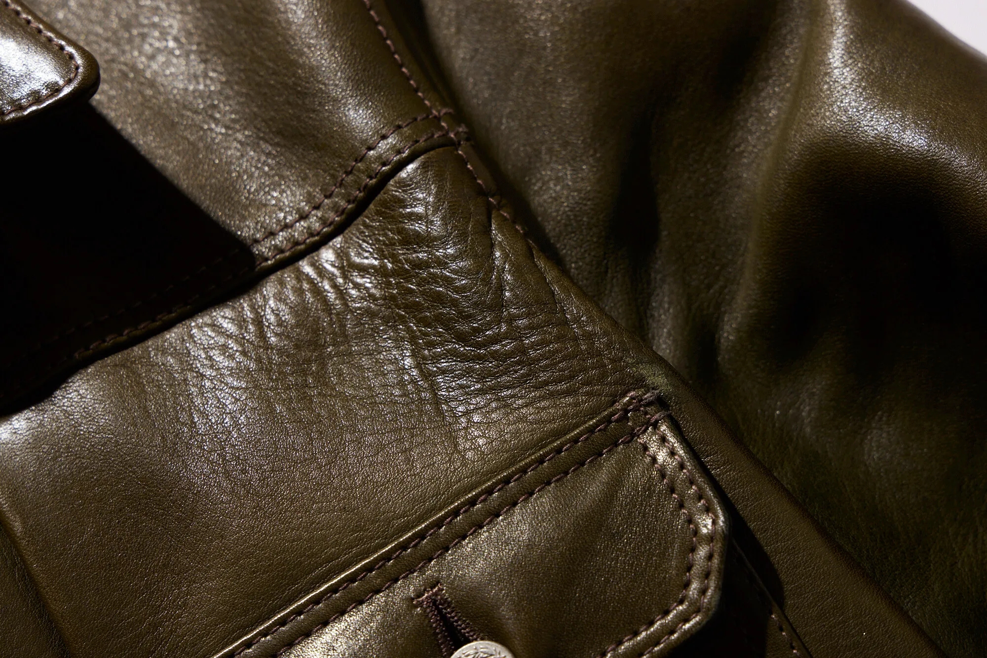 エコホースのGジャンタイプレザージャケットのディティール