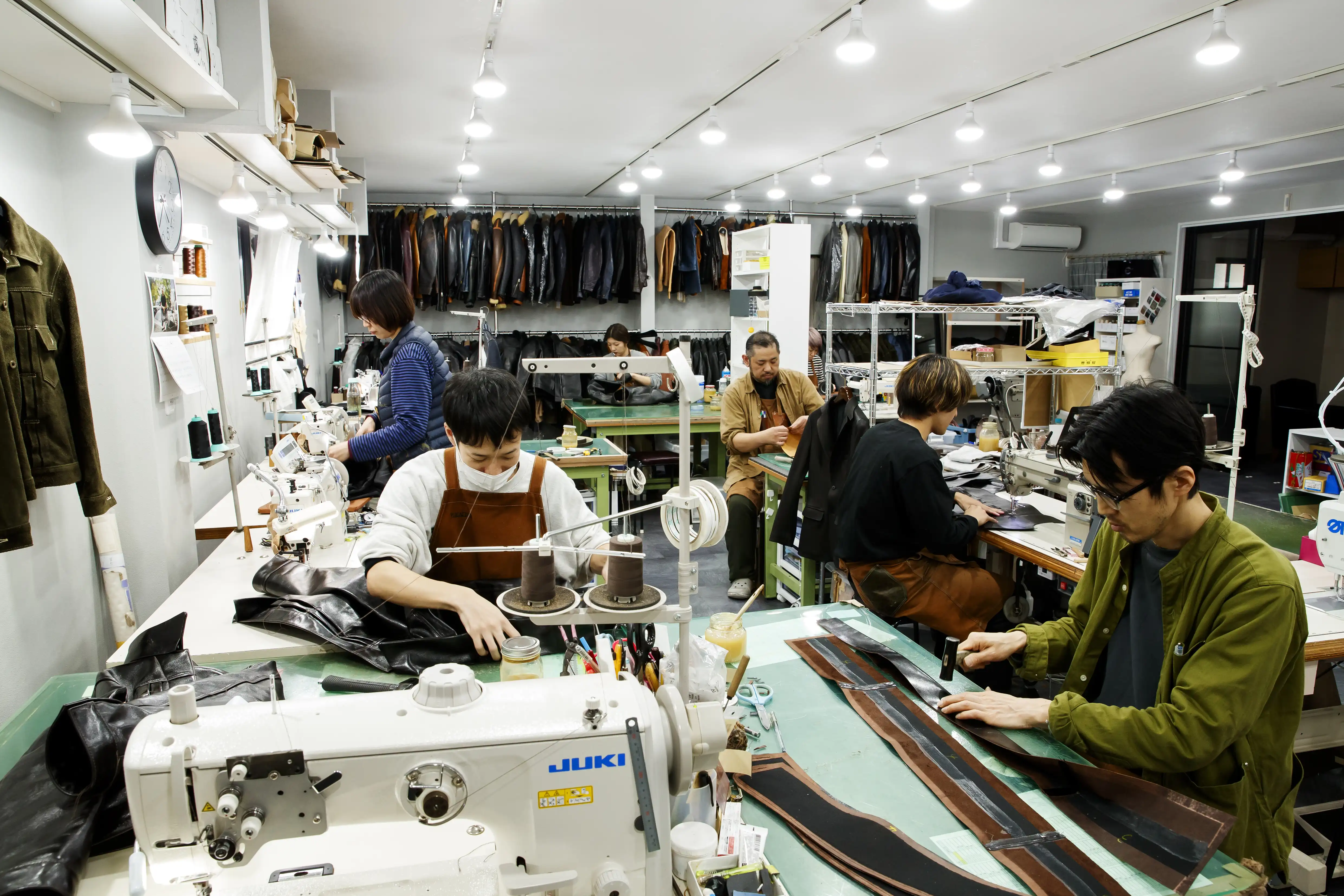 View of the Y'2 Leather sewing factory