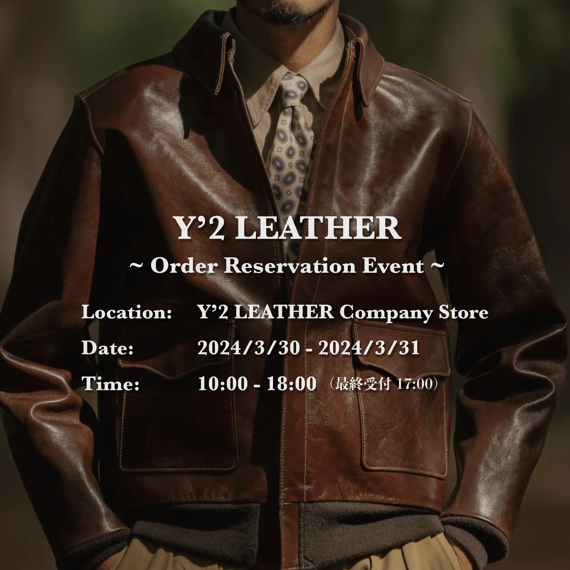 Y'2 LEATHER Pre-reservation event information leather jacket brand