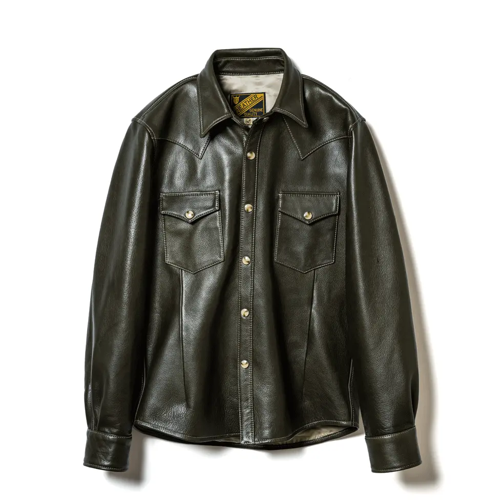 OLIVE LEATHER leather jacket brand