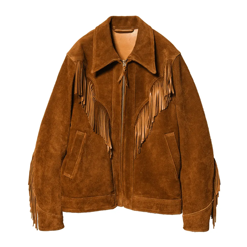 Steer Suede Fringe Jacket "WJ-01" leather jacket brand