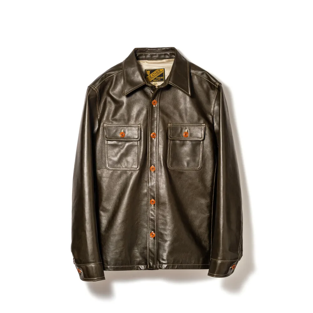 OIL SOFT HORSE WORK SHIRT leather jacket brand