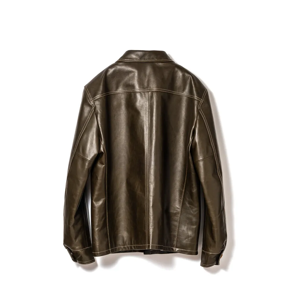 OIL SOFT HORSE WORK SHIRT メンズ ウィメンズ レザージャケット 革ジャン