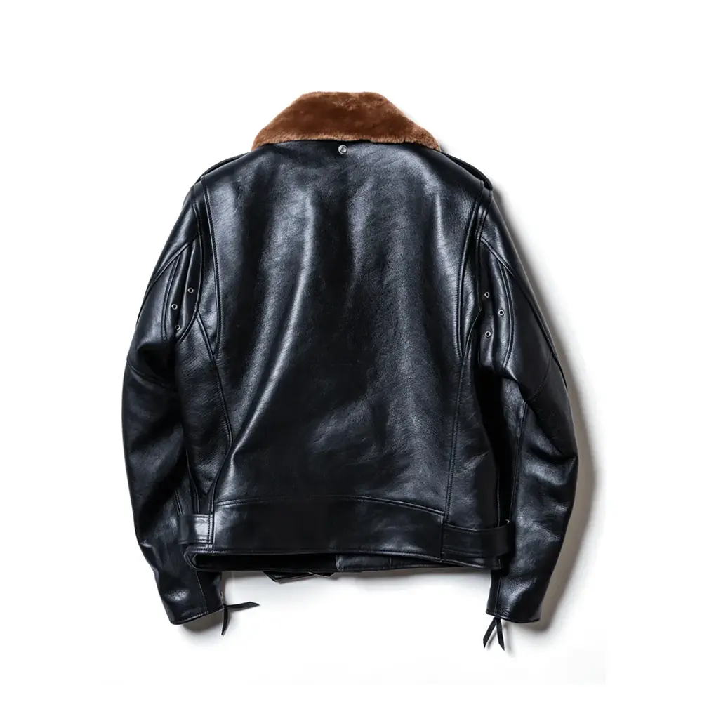 SUMI DYED HORSE DOUBLE RIDERS leather jacket brand