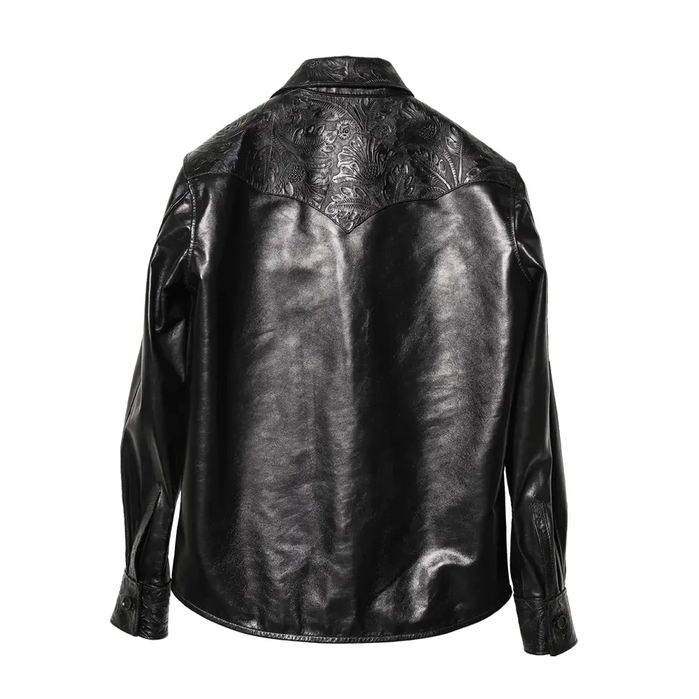 OIL SOFT HORSE & HORSE LIGHT (EMBOSSED LEATHER) SHIRT leather jacket brand