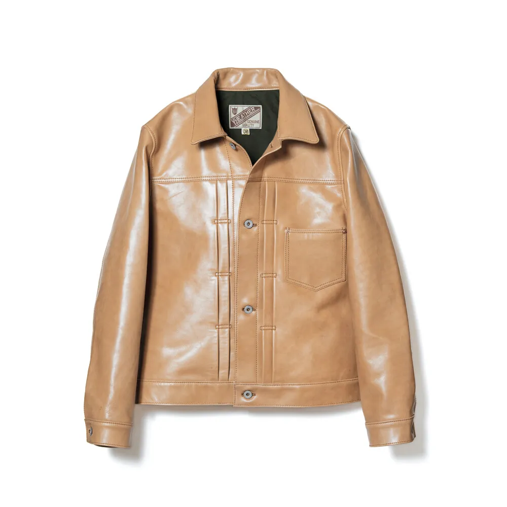 PERSIMMON TANNIN DYED HORSE WWII JEAN JACKET leather jacket brand