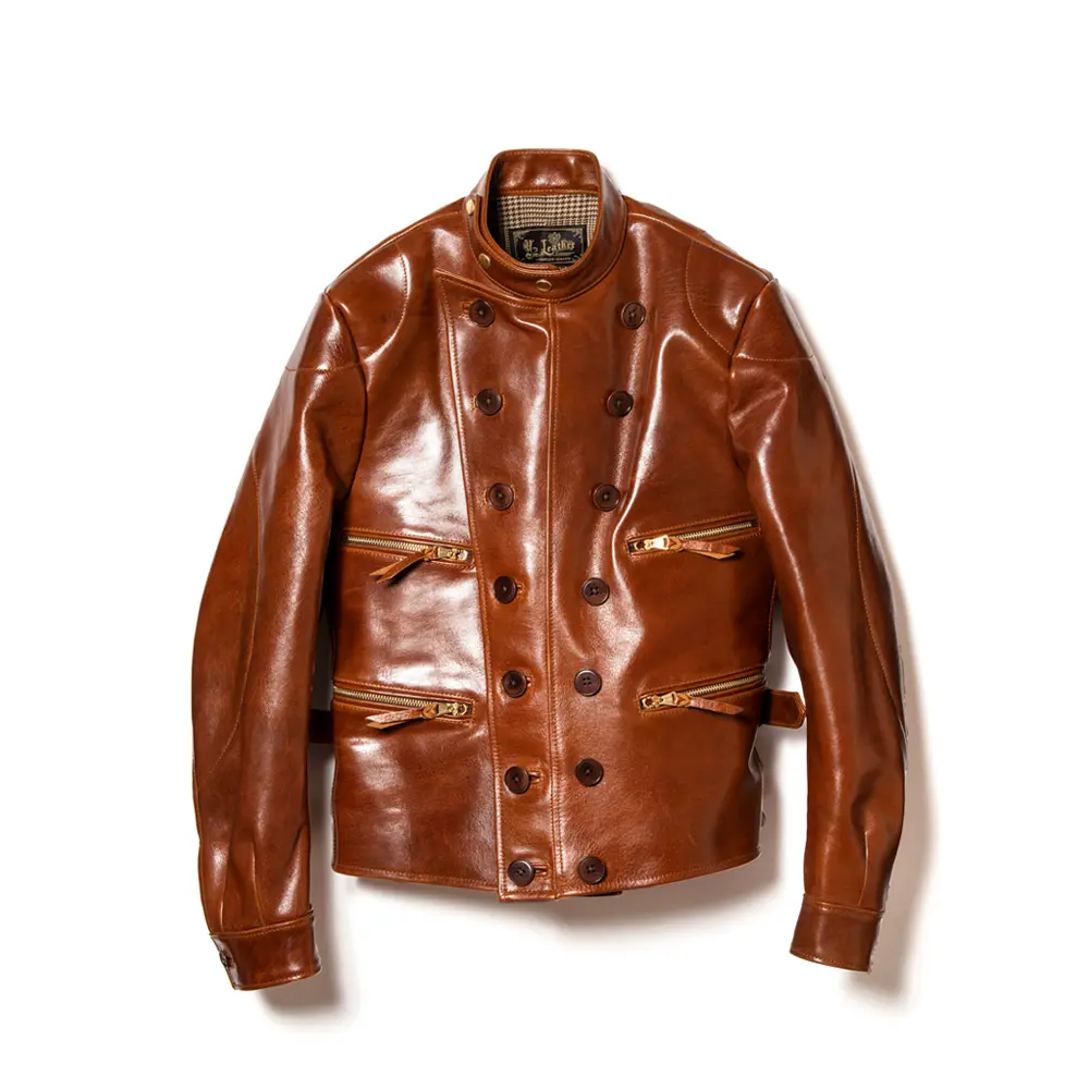 OIL WAX HORSE GERMAN STYLE DOUBLE BREASTED AVIATOR JACKET メンズ ウィメンズ レザージャケット 革ジャン