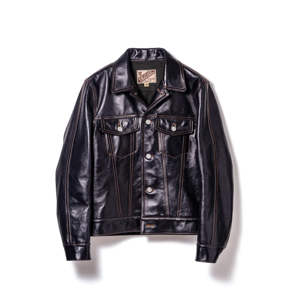INDIGO HORSE TYPE III JEAN JACKET leather jacket brand