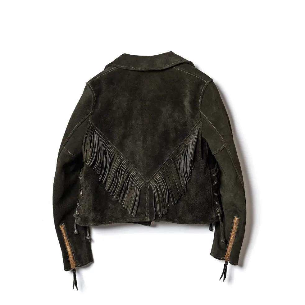 STEER SUEDE FRINGE JACKET leather jacket brand