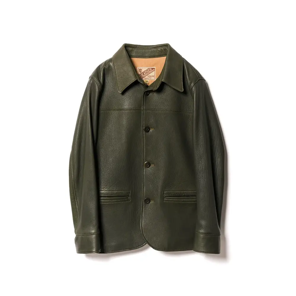 DEER SKIN ROUNDED HEM CAR COAT メンズ ウィメンズ レザージャケット 革ジャン