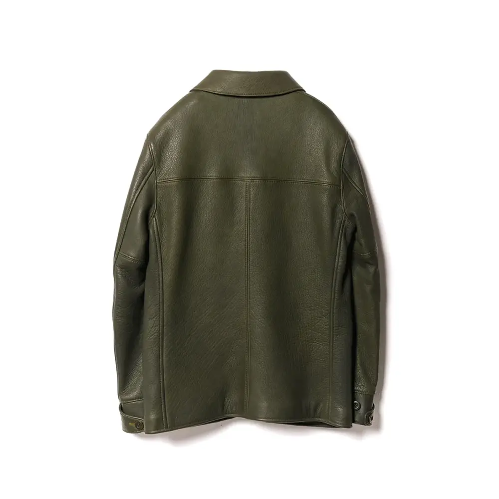 DEER SKIN ROUNDED HEM CAR COAT メンズ ウィメンズ レザージャケット 革ジャン