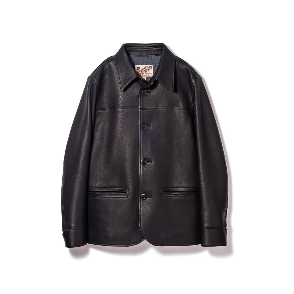 DEER SKIN ROUNDED HEM CAR COAT メンズ ウィメンズ レザージャケット 革ジャン
