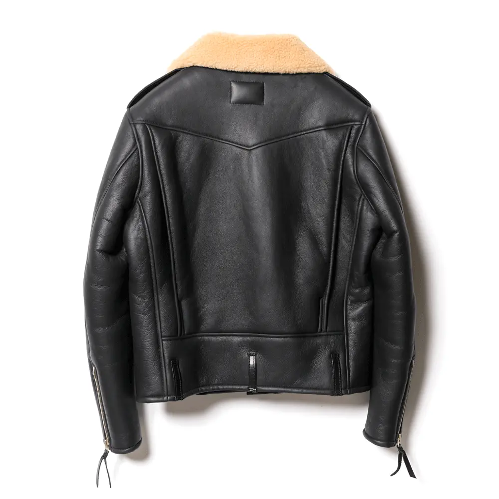 SHEEP MOUTON D-POCKET DOUBLE RIDERS leather jacket brand