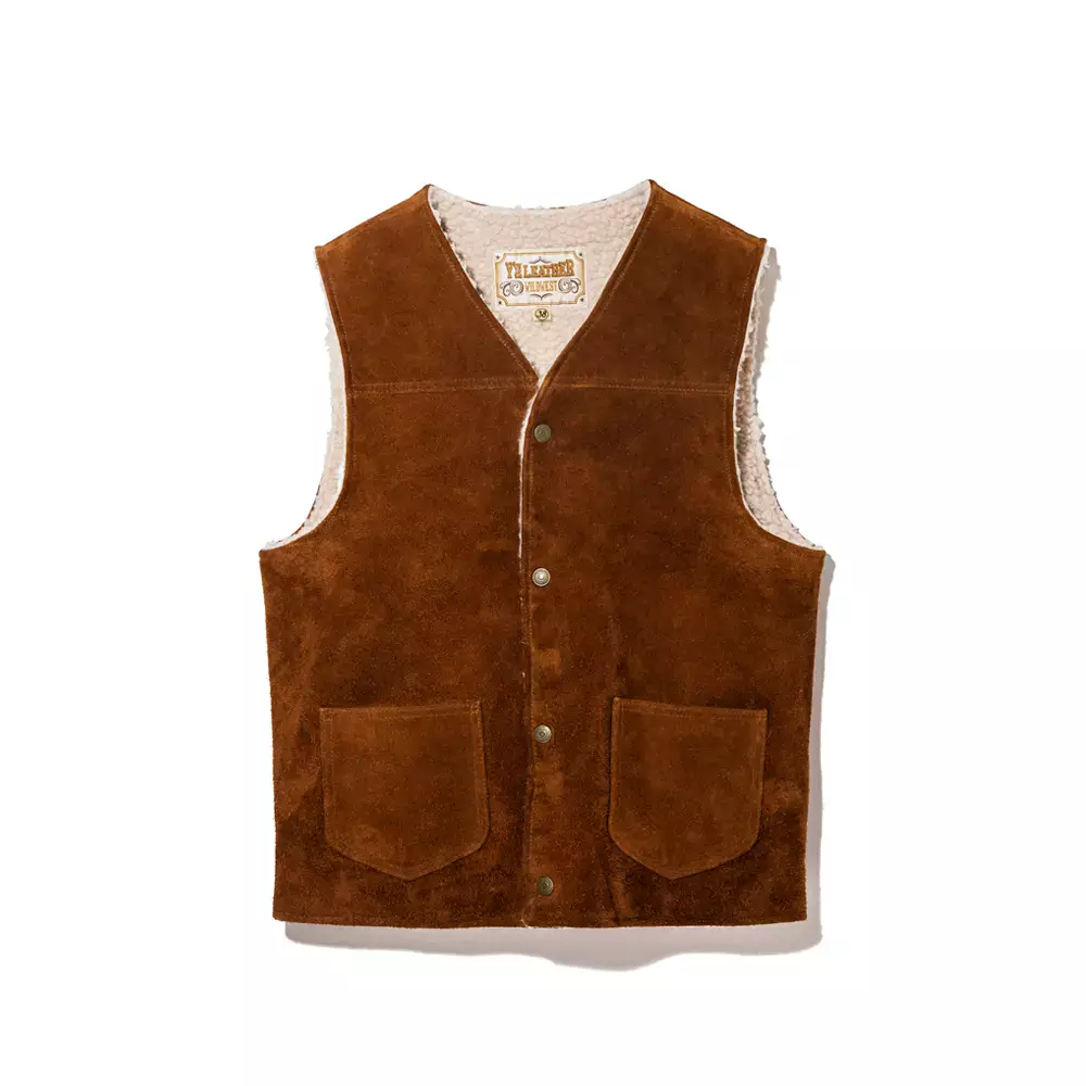 STEER ROUGHOUT WOOL BOA VEST[ WJ-06 ] | Y'2 LEATHER