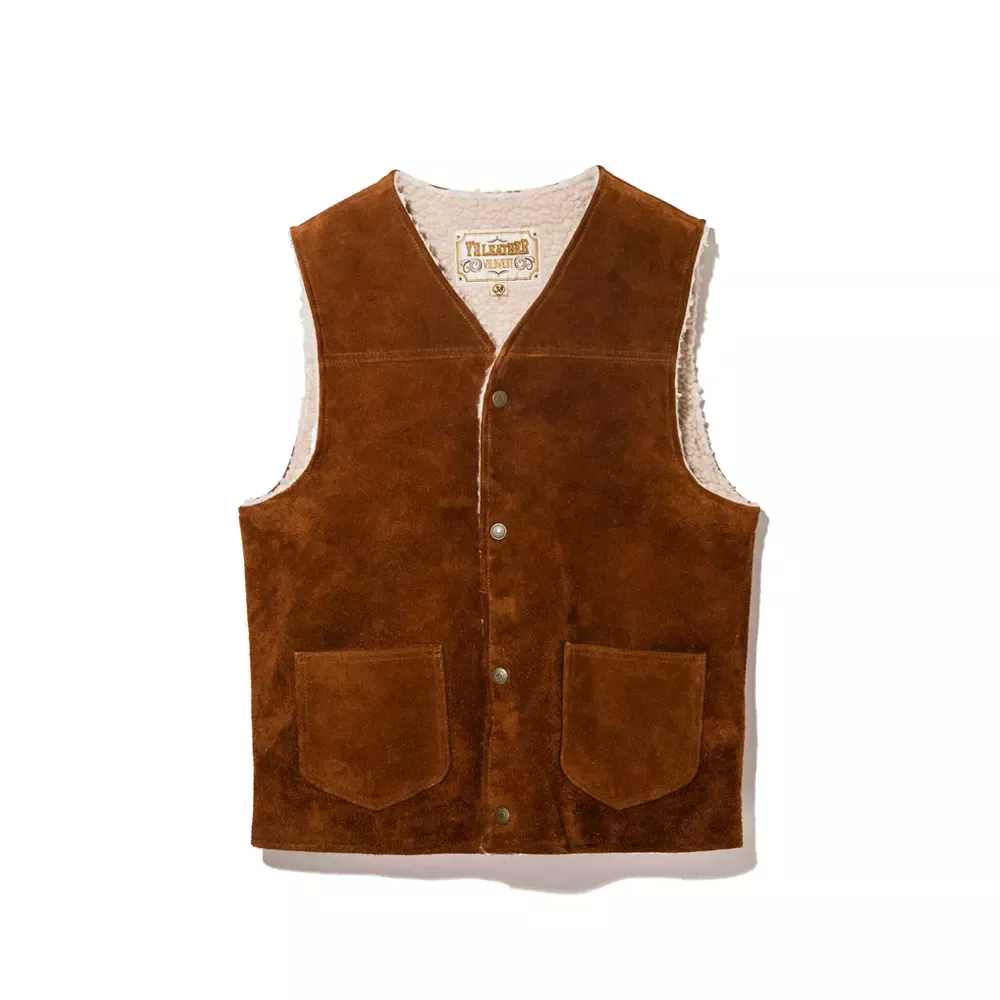 STEER ROUGHOUT WOOL BOA VEST メンズ ウィメンズ レザージャケット 革ジャン