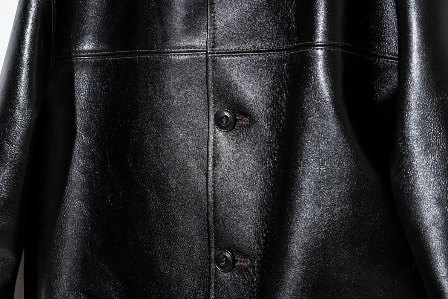 ANILINE STEER ROUNDED HEM CAR COAT leather jacket brand