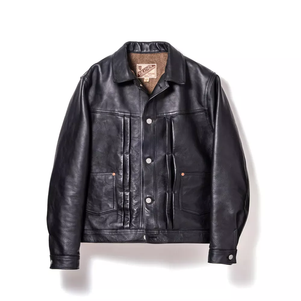 SUMI DYED HORSE '50s TYPE II JEAN JACKET leather jacket brand