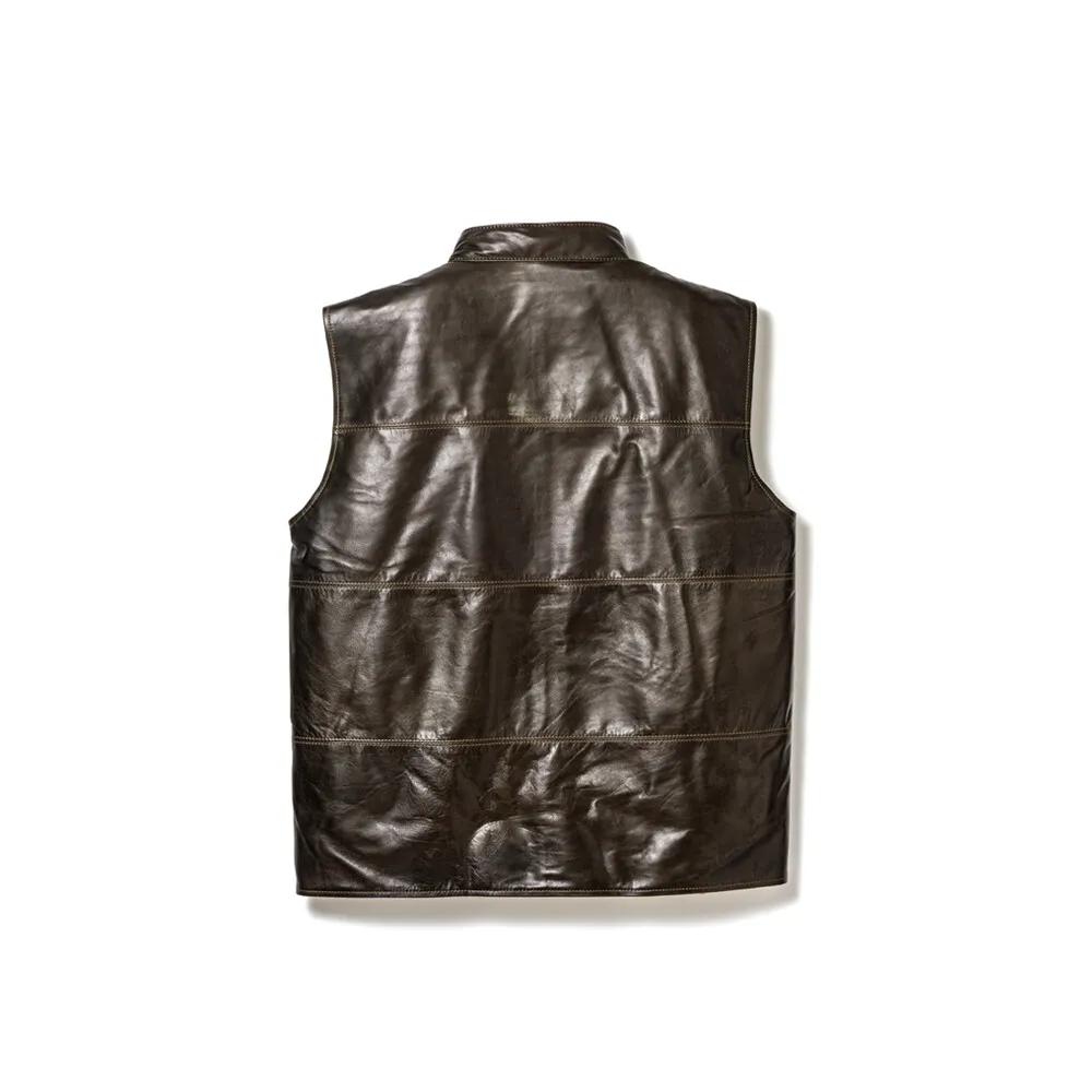 OIL SOFT HORSE LINER VEST leather jacket brand