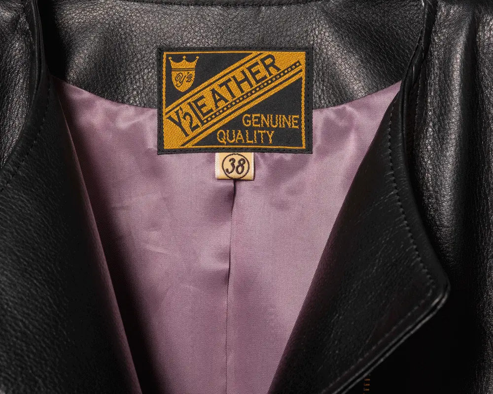 STEER OIL COLLARLESS JACKET leather jacket brand