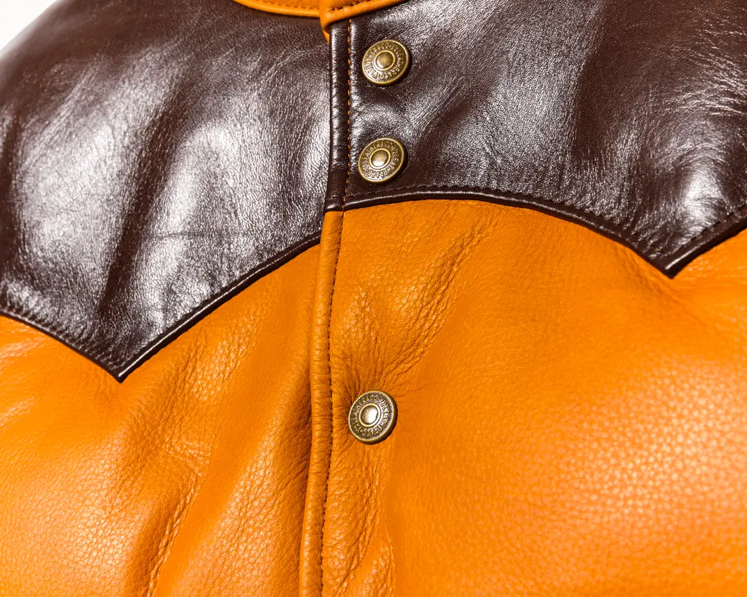 STEER OIL & HORSE HIDE DOWN VEST leather jacket brand