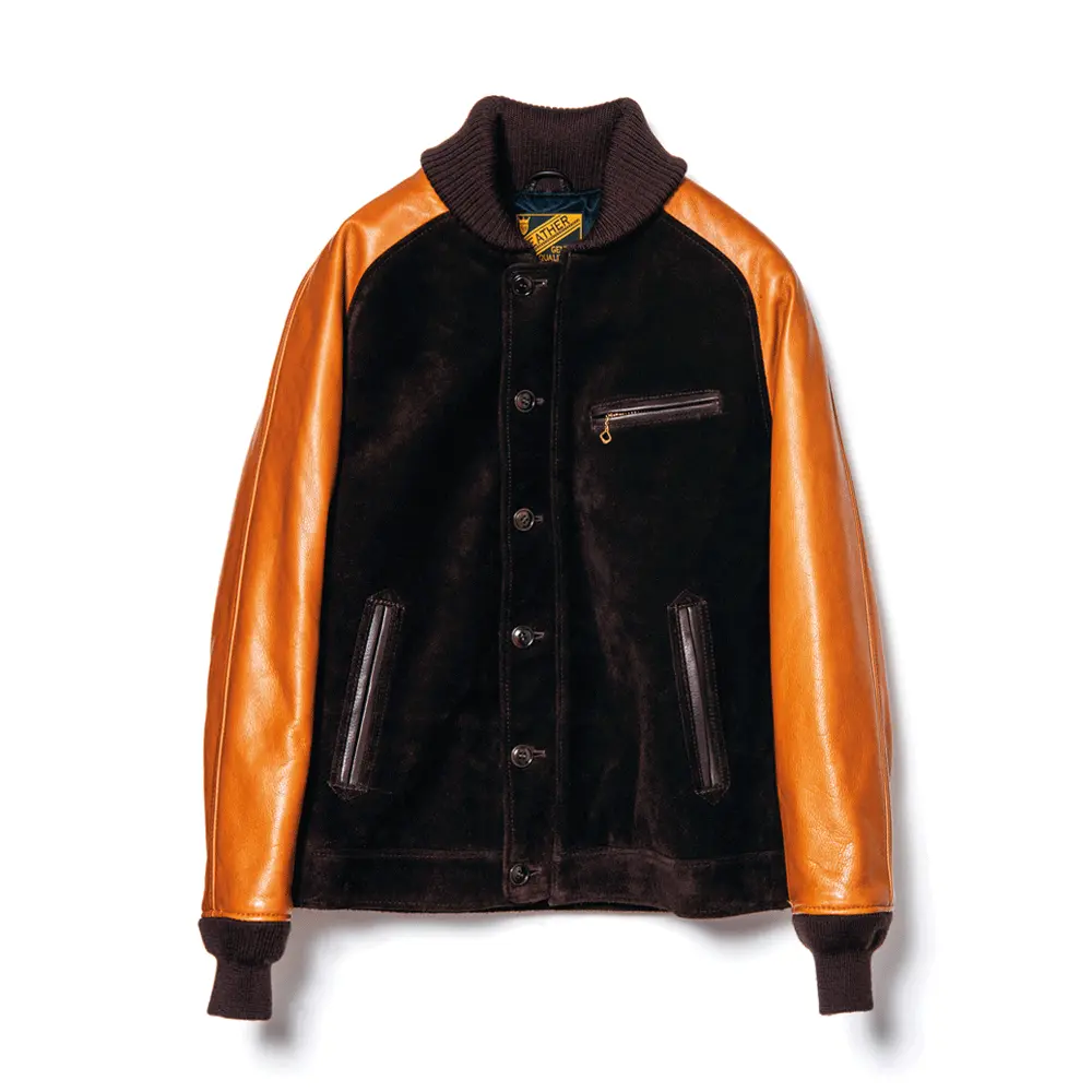 STEER SUEDE & STEER OIL RIB JACKET leather jacket brand