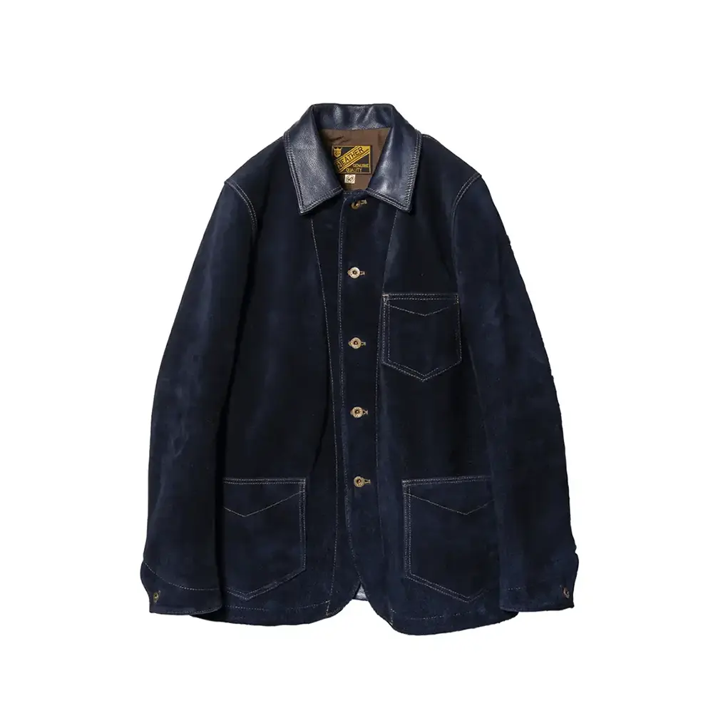 STEER ROUGHOUT COVERALL JACKET leather jacket brand