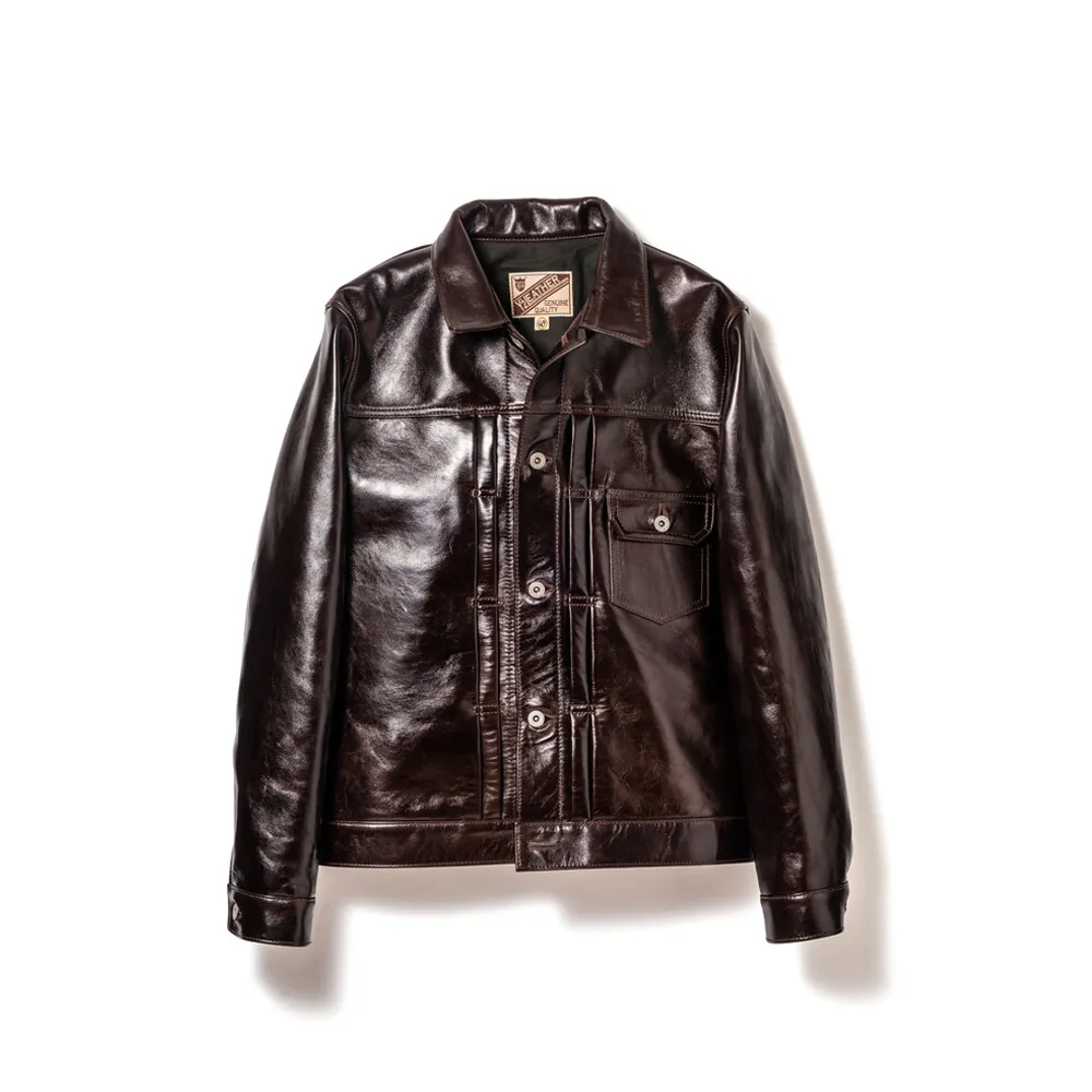 ANILINE HORSE TYPE I JEAN JACKET leather jacket brand