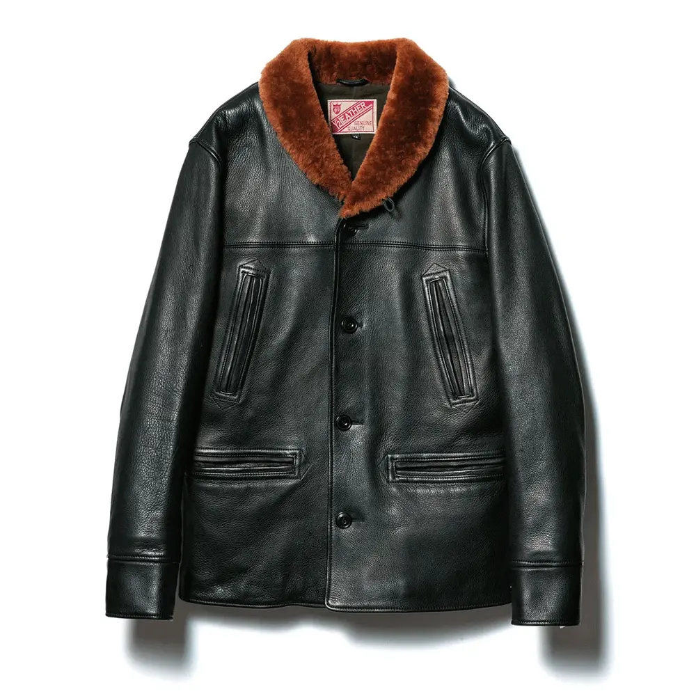 DEER SKIN & MOUTON 30'S CAR COAT leather jacket brand