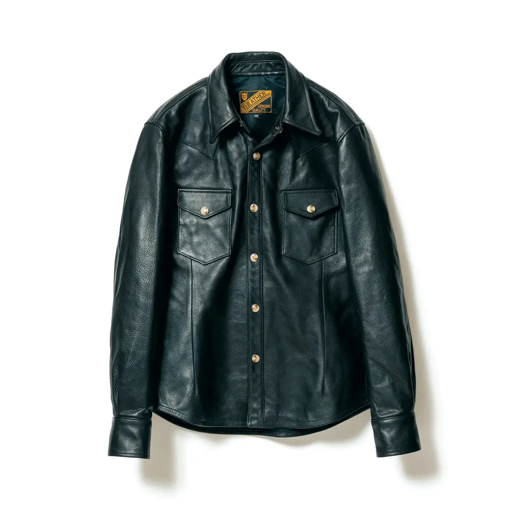 STEER OIL WESTERN SHIRT leather jacket brand