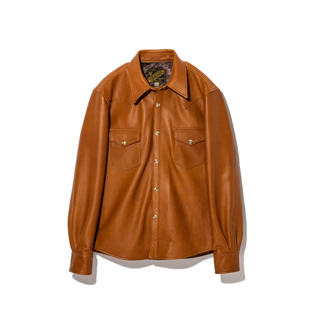 STEER OIL WESTERN SHIRT メンズ ウィメンズ レザージャケット 革ジャン