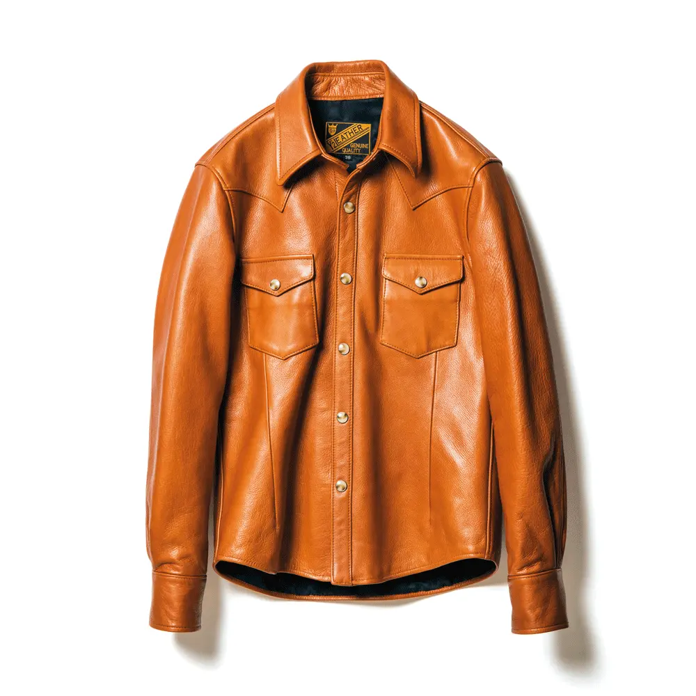 STEER OIL WESTERN SHIRT leather jacket brand